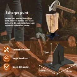 Miseru Houtklover – Geen Bijl Nodig – No Axe - Houtsplijter – Houtkliever – HANDMADE In Holland - Houtklover Voor Aanmaakhout – Metaal -Tuinartikelen Winkel 1200x1200 292