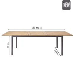 NATERIAL - Uitschuifbare Tuintafel ORIS - Uitschuifbare Tafel Voor 6 Tot 8 Personen - 180-240x100 Cm - Aluminium - Hout Eucalyptus 10 NATERIAL - Uitschuifbare Tuintafel ORIS - Uitschuifbare Tafel Voor 6 Tot 8 Personen - 180-240x100 Cm - Aluminium - Hout Eucalyptus -Tuinartikelen Winkel 1200x958