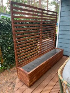 Uitgelichte producten 1 AMISHOUT - Plantenbak Met Klimrek 200x40x40 (180) Cm - Bruin